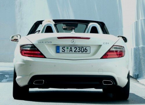 2012 Mercedes SLK 250 CDI Rear View 500x361 2012 Mercedes SLK 250 CDI Revealed